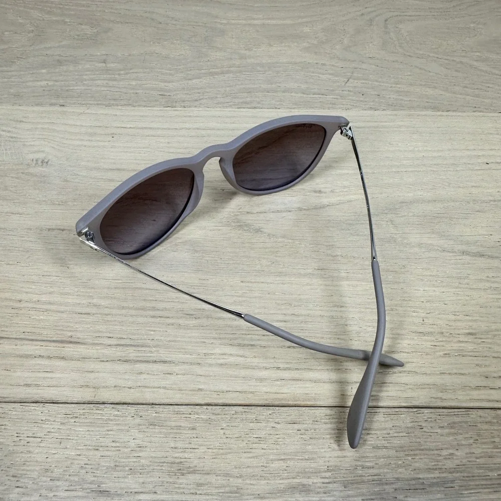 Ray-Ban Sunglasses Women Gray Brown Gradient Round Cat Eye Retro Chic Classic